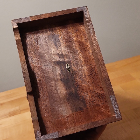 Japanese Wooden Vintage Jewelry Box 3 Corduroy Drawer & Music Box - Picture 4 of 13